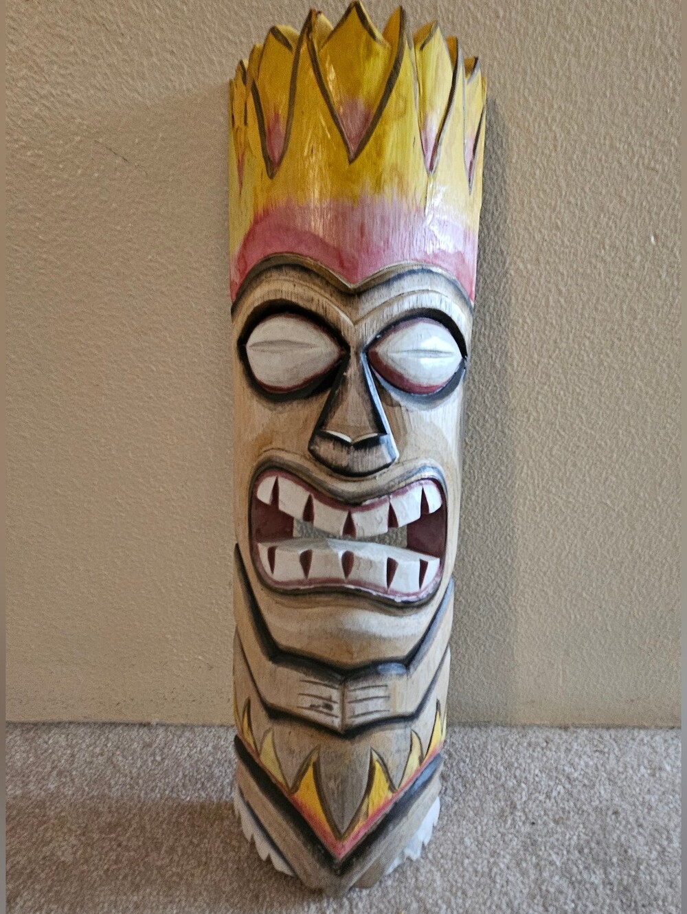 Hand-Painted Tribal Tiki Wall Mask